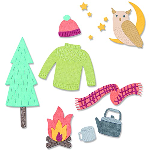 Sizzix Thinlits Set 12 Fustelle Cozy Woodland Da Jennifer Ogborn | 665943 | Capitolo 3 2022, Multicolor, One Size
