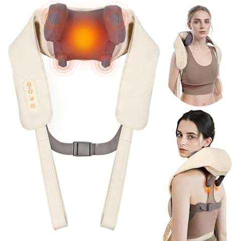 arboleaf 6D Neck Massager for Pain Relief Deep Tissue Shiatsu Shoulder Massager with Heat Cordless Kneading Massager for Neck, Back, Leg, Gift for Mom Dad, FSA and HSA Eligible Cover