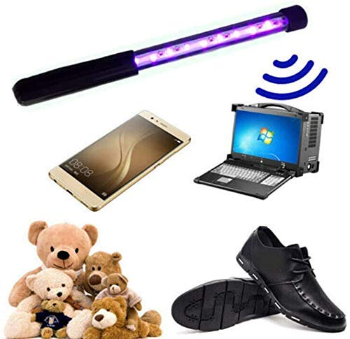 Portable 5W UV Wand - Handheld Waterproof UV Lamp Sterilizer for Household Wardrobe Toilet Car Kitchen tToys Pet Area, Travel Size Air Purifier