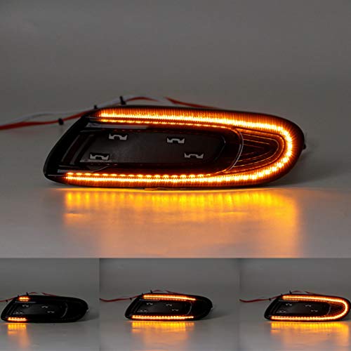LED Fender Side Marker Light Kit for 2014-2020 MINI Cooper Hardtop F56/Convertible F57/Hatch F55 Dynamica Amber LED Sequential Turn Signal Sidemarkers Lamps Smoked Lens
