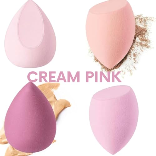 Beauty Blander Applicator Sponges Set Of 4 PCS. Latex Free With Sponge Holder Case For Liquid Coverup BB Cream Or Other Cosmetic Foundation Prodectus. For Wet And Dry Uses. (Cream Pink) Beauty Blander Applicator Sponges Set Of 4 PCS. Latex Free With Sponge Holder Case For Liquid Coverup BB Cream Or Other Cosmetic Foundation Prodectus. For Wet And Dry Uses. (Cream Pink)