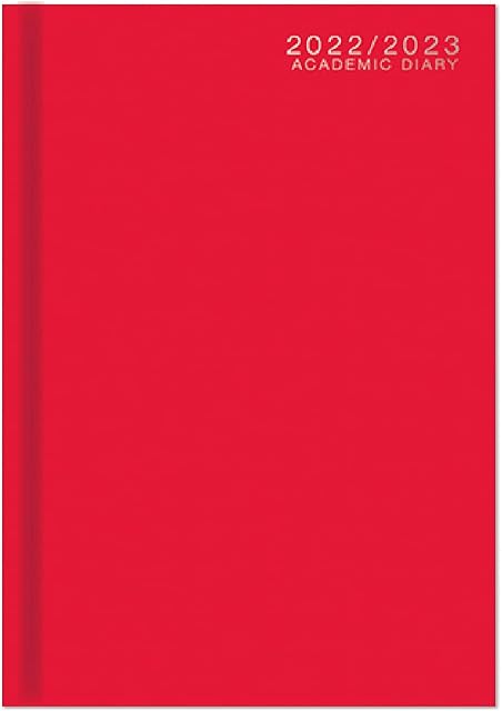 A4 Academic Diary 2022/2023 Week to View Hardback Case Bound - RED