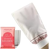 Set of 2 - Kelebek Premium Exfoliating Mitt | Deep Cleansing Bath Gloves for Women and Man | Natural Turkish Hammam Keesa for Body Scrub & Dead Skin Removal (Medium Texture)