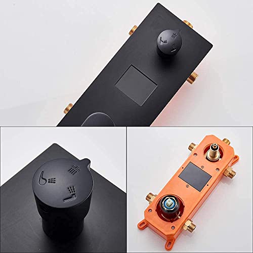 Robinet de douche numérique noir mat anti-brûlure avec mitigeur cascade - 6
