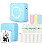 Vicbear Mini Thermal Printer, Inkless Sticker Printer with 14 Rolls Paper, Bluetooth Portable Pri...