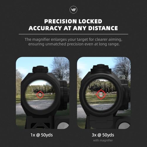Vector Optics Scrapper 1x25 Multi-Reticle Red Dot Reflex Sight & Paragon 3X Magnifier Combo w/Integrated One-Piece Flip-to-Side Picatinny Mount, 2.26 Inch Center Height, IP67, SCRMMK-01 - image 2