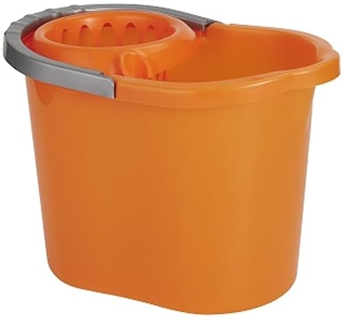 Auto Rae-Chem Orange Commercial Plastic Mop Bucket & Wringer 12Lt Colour Coded