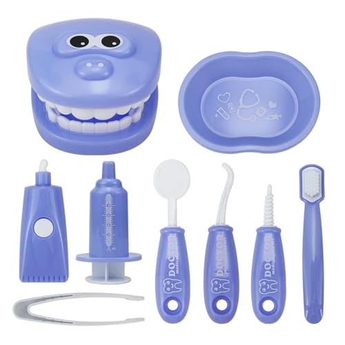 TLHWIN Kit de Juguete para Dentistas de imitación para niños, Juego de Juguetes para niños, Juguete Educativo médico para la Escuela en Clase, niños y niñas, Regalo de Juego de rol (Púrpura)
