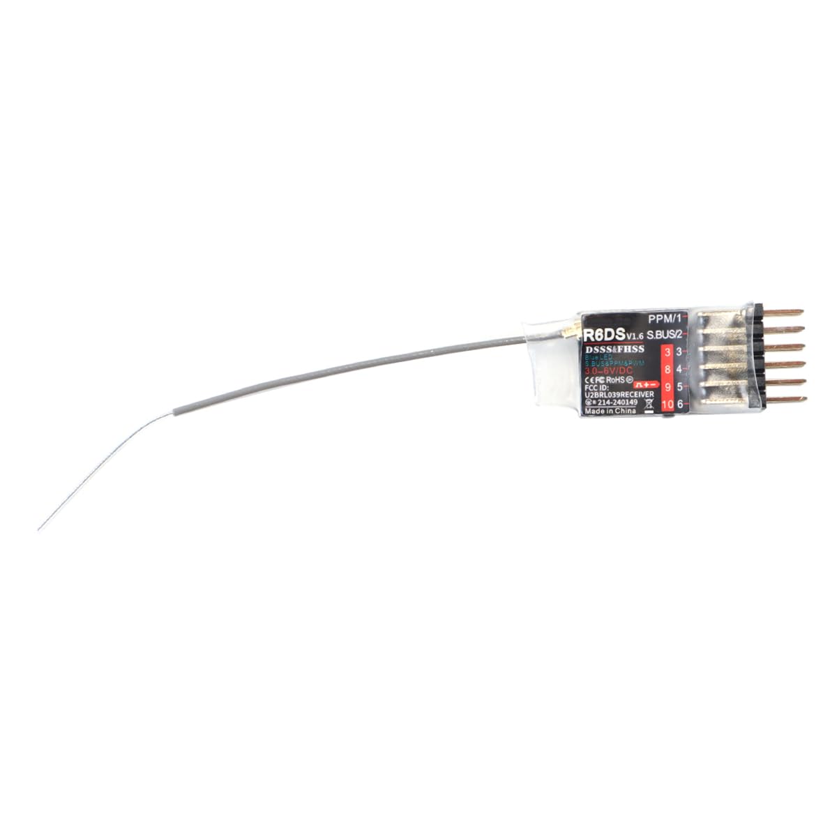 Récepteur RC R6DS 2,4 GHz 6 canaux SBUS/PWM/PPM pour drones et avions à voilure fixe, compatible avec AT9S/AT9S Pro/AT10/AT10II
