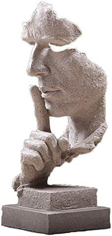 Creative Abstract Decor The Thinker Statue Face & Hand Statues and Sculptures Office Desk Decor Keep Silence Figurine (No Speak Sand)
