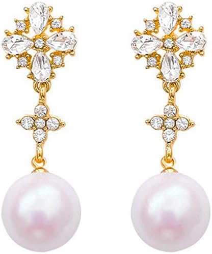 Tatasara Pearl drop earrings for women, Pearl Drop Earrings, 925 Silver needle, 