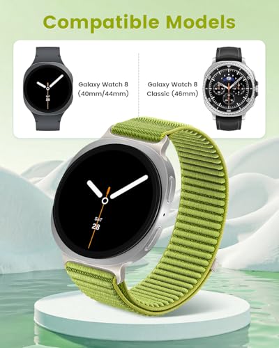 Fabric Band Compatible with Samsung Galaxy Watch 8 40mm/44mm, Soft Nylon Sport Loop Replacement for Galaxy Watch 8 Classic 46 mm Women Men (Pink) - image 6
