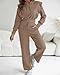 CHICME Womens 2 Piece Outfits Cropped Long Sleeve Hoodie and Wide Leg Sweatpants Set Fall Fashion Sweatsuit Tracksuit-br-S