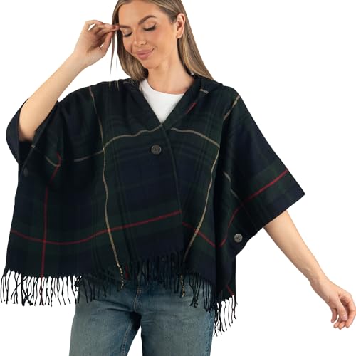 Alpine Swiss Carol Womens Shawl Wrap with Hood Poncho Sweater Large Scarf Fringe4