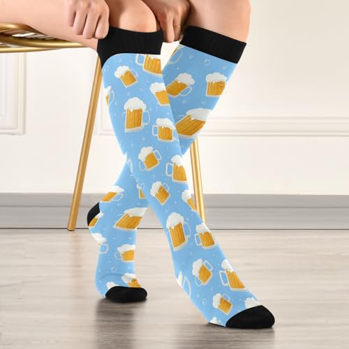 Image of SHJI Compression Socks for Women Sock Men Knee High Stockings for Running Athletic Hiking Cycling