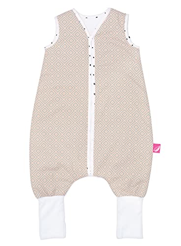 Motherhood Babyslaapzak van katoen met benen gevoerd door Motherhood - knuffelige babyslaapzak Öko Tex Standard TOG 2, maat: 1,5-2,5 jaar, vierkante abrikoos