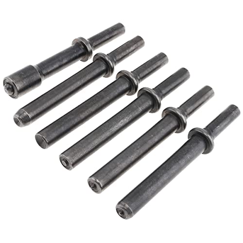 Chgimposs 6Pcs Hard 45# Steel Solid Air Rivet Impact Head Support Pneumatic Tool For Drilling/Rusting Removal cover