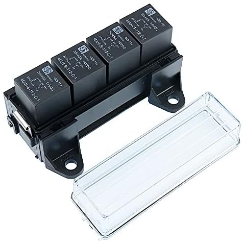 4 Way Automotive Relay Box Holder with Relays Auto Car Vehicle DIY Electronics Electrical Cover