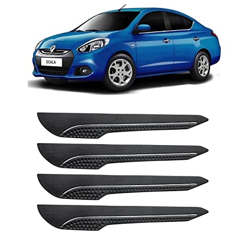 Image of AOSIS-Car Bumper Protector /Bumper Guard for Renault Scala with Single Chrome Stripe (4-Pcs)