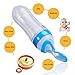 Gaodear Soft Silicone Baby Food Feeder Squeeze Bottle for Solid Food with Dispensing Spoon (Blue, 90ml)