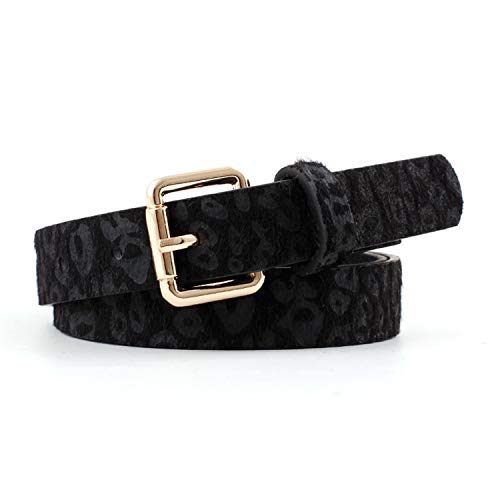 Andongnywell Women Leopard Print Leather Belt for Pants Jeans Waist Belt with Alloy Buckle Plus Size Belts