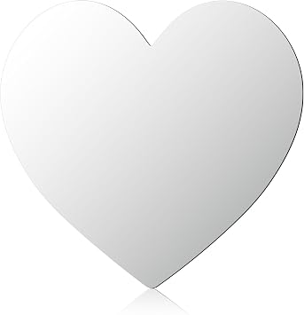 1PCS Frameless Acrylic Wall Mirror Tile 9.44 x 8.46 inches Decorative Heart Shaped Mirror Wall Mounted with Adhesive Tapes for Bedroom, Living Room, Entryway, Hallway, Vanity, Home Decor