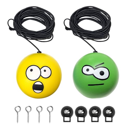 SHMZK 2 PCS Double Garage Parking Aids, Retractable Emotion Ball Garage Parking Assist Guide System, Car Stopper Ball Garage Parking Indicator for Most Vehicles, Car Accessories (B+C)