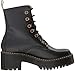 Dr. Martens Shoes Leona Boot, Black Vintage Smooth, 5 UK, Women's 7 US