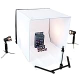 WEIMALL 簡易スタジオセット 撮影ボックス カメラスタンド スタンドライト2灯 4色背景布付