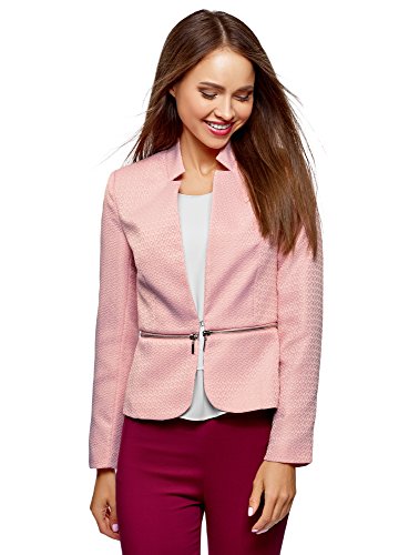 oodji Ultra Mujer Chaqueta Transformable con Parte Inferior Desmontable, Rosa, ES 40 / M