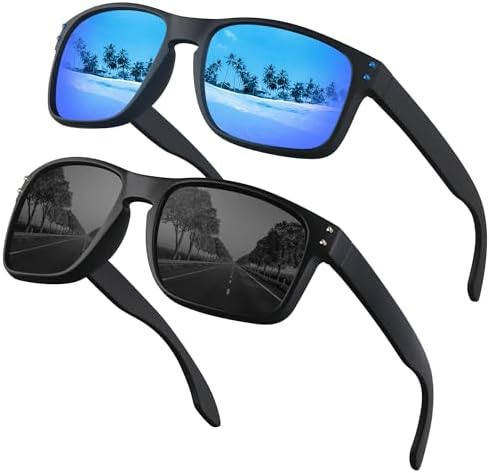 Polarized Sunglasses for Men Women Sports Sun Glasses Classic Rectangular Shades UV400 Protection for Men Women Sports Outdoor Driving Fishing Sunglasses