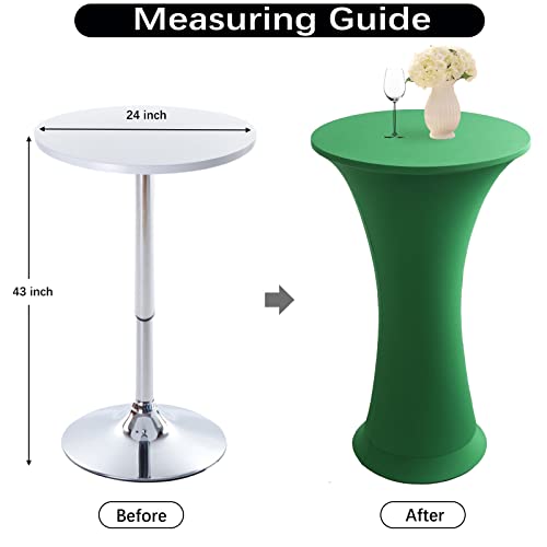 Image of Cocktail Table Covers - 2 Pack 24 inchx43 inch Fitted Highboy Table Cloth - Green