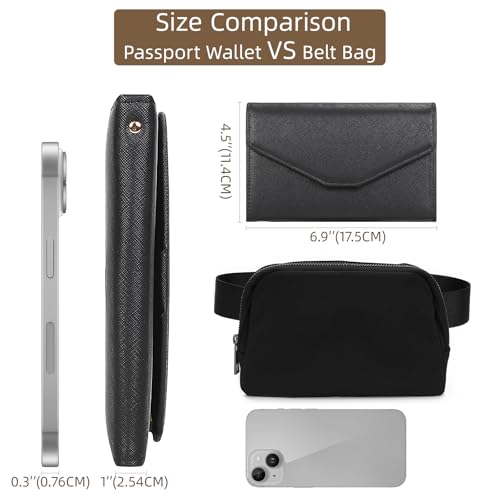 ZOPPEN Multi-purpose Rfid Blocking Travel Passport Wallet (Ver.4) Tri-fold Document Organizer Holder, 1 Black