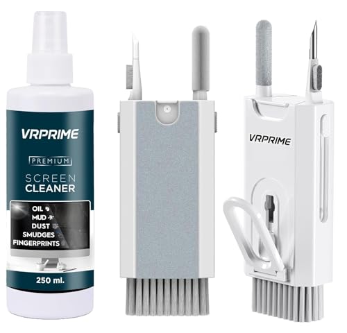 Image of VRPRIME 8-in-1 Laptop Cleaning Kit Screen Clean | Mobile Phone Cleaning Kit | Tools for Keyboard, Earbuds & Screen Clean| with 250Ml Screen Cleaner Liquid Spray