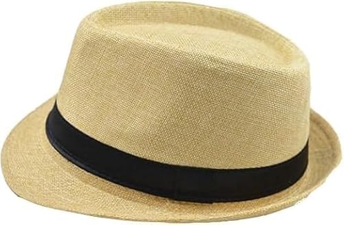 1920s Panama Fedora Hat Cap for Men Hat (AU, Alpha, One Size, Beige)