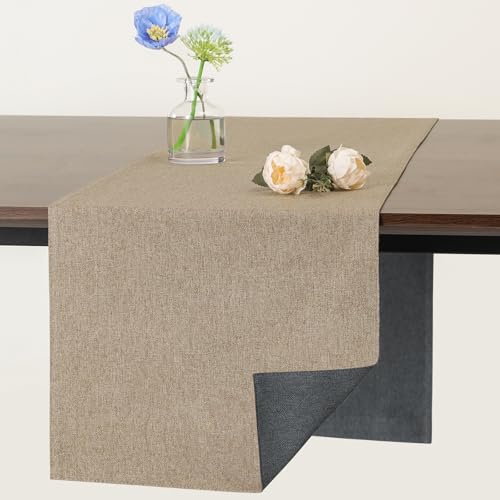 Banchif Double Couche Épaissir Tissu Chemin de Table en Lin de Décoration de Table Double Face Non dérapants Nappe Lavable pour Lavable en Machine Chemin de...