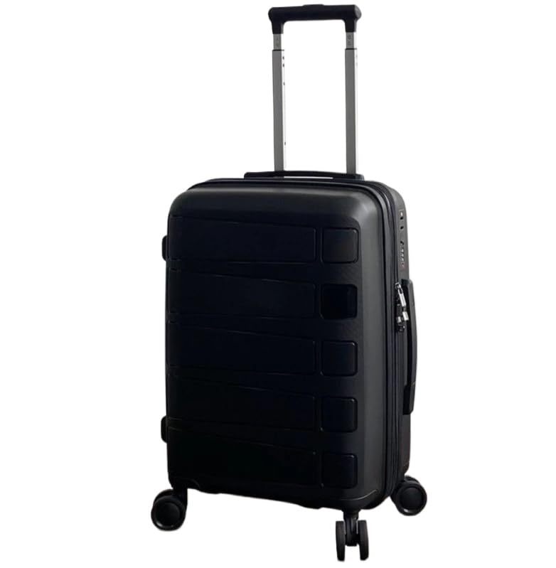 Mala de Viagem/Bordo 10KG—Material PP(Polipropileno) EXPANSÍVEL(ziper dupla)-Roda Fixo.mala de viagem；malas de viagem(PRETO-(PP),N-21)