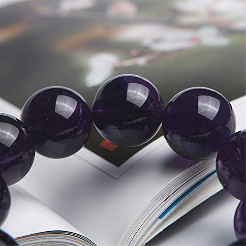 20mm Natural Uruguay Amethyst Purple Quartz Crystal Round Beads Women Men Bracelet AAAA3