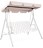 DREAMADE Ersatzdach Gartenschaukel, 196 x 109 cm, Sonnendach für Hollywoodschaukel, Schaukel Ersa...