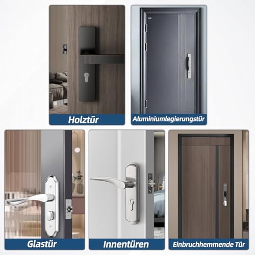 AwmnSrman Schließzylinder 35/35, Zylinderschloss mit 5 Schlüsseln, Schließzylinder Beidseitig Schließbar, Euro Messingzylinder Satin Nickel Finish