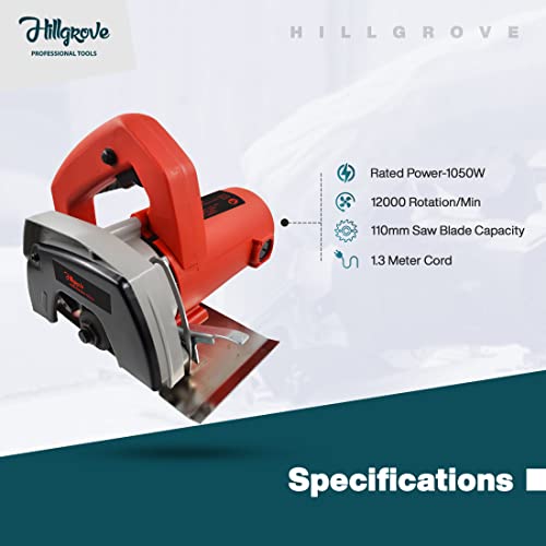 Image of Hillgrove Tile Wall Marble Tiles Wood Plywood Cutter Cutting Machine Electric 5 inch with Wheel (Red)