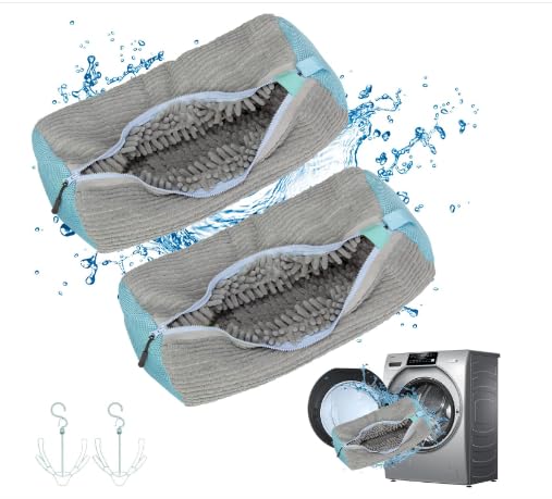 靴 洗濯ネット 靴用洗濯ネット シューズ用 靴洗いネット 洗濯ネット 靴洗濯機 上履きスニーカー 丸洗い 靴の損傷を防ぐ 型崩れ防止 洗い 丈夫 耐久性 吊りループ 再使用可能 家庭用 2枚セット [並行輸入品]