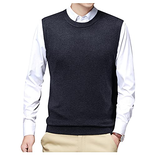 Chalecos de suéter de golf sin mangas en punto de mezcla de lana cálidos para invierno de hombre