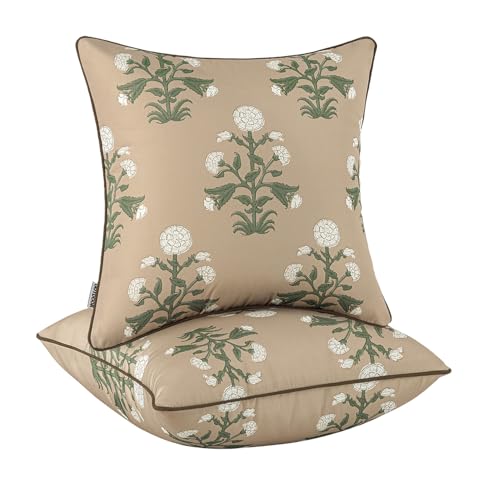 MIULEE Decorative Floral Outdoor Pillow Covers image