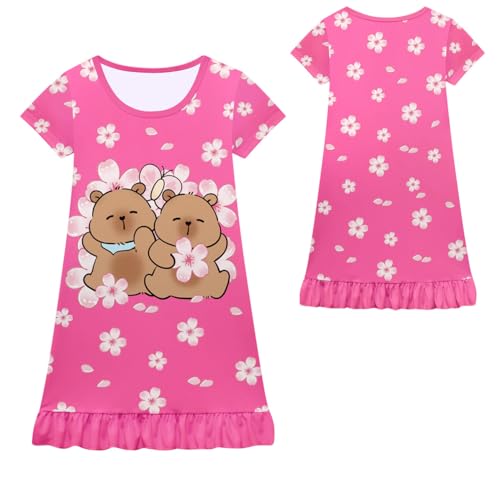Little Girls Cartoon Nightgowns Girls Kawaii Casual Dress Nightshirt Dress3