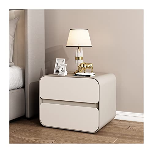 SUNESA Nightstand Storage Modern Nightstand Beige Bedside Table Small Wooden