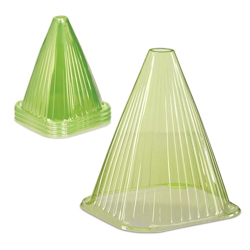 Relaxdays Pflanzenhut Schnecken, 32er Set, Schneckenschutz, Frostschutz, HxBxT: 22 x 19 x 19 cm, PVC Pflanzhüte, grün