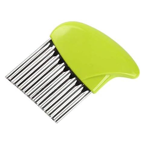CARDMOE Stainless Steel Crinkle Cutter,Onion Potato Cutter Slices Knife,Kitchen Gadget Cutting Tool For Chopping Potato Vegetable Fruit Waffle Fries Cover