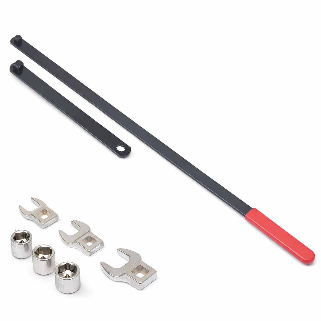 topolenashop Set 8 Chiavi Tendicinghia Lunghe per Cinghia a Serpentina – Bussole 13–18 mm e Aste 3/8” 1/2” – Kit per Tendicinghia Automatico a Molla Auto e Officina | FS-64050