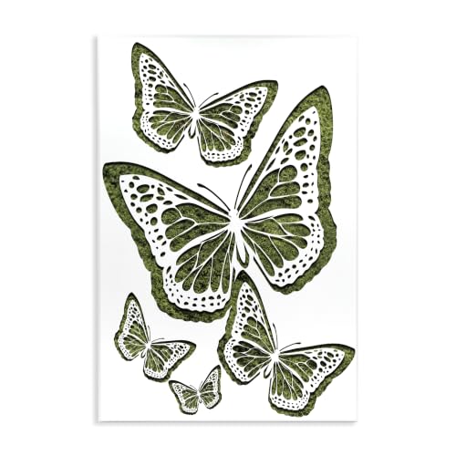 'Minimal Queen Butterfly Silhouette over Grass'| Wall Plaque Art